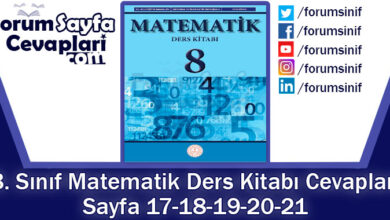 8. Sınıf Matematik Ders Kitabı 17-18-19-20-21. Sayfa Cevapları MEB Yayınları
