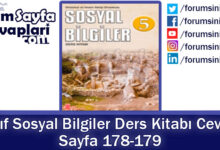 5. Sınıf Sosyal Bilgiler Ders Kitabı Sayfa 178-179 Cevapları ATA Yayıncılık