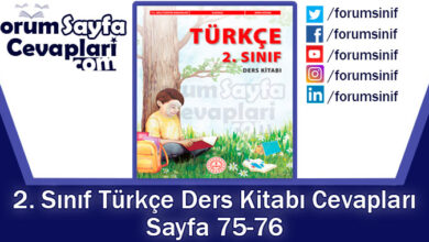 2. Sınıf Türkçe Ders Kitabı 75-76. Sayfa Cevapları MEB Yayınları
