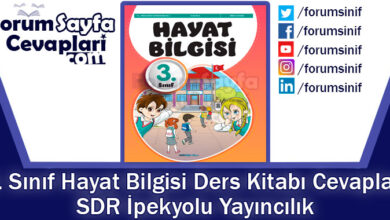 3. Sınıf Hayat Bilgisi Ders Kitabı Cevapları SDR İpekyolu Yayıncılık