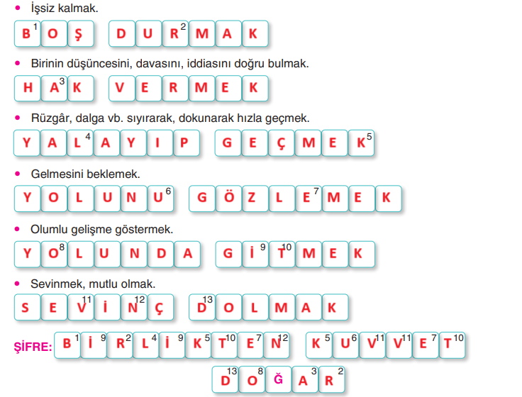 6. Sınıf Türkçe Ders Kitabı Sayfa 12-15-16-17-18-19. Cevapları Yıldırım Yayınları
